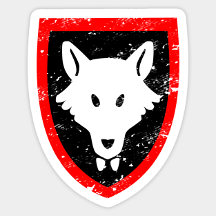 Retro Lego Style Wolf Shield Sticker